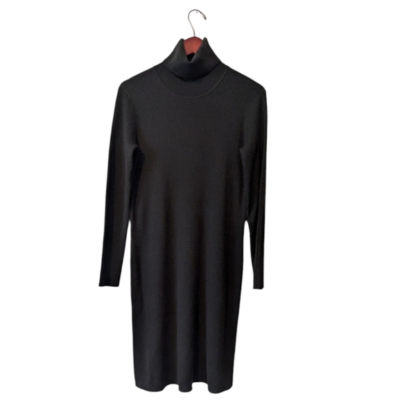 Eileen Fisher Olive Green Turtleneck Ribbed Dress - XS - Picture 3 of 6